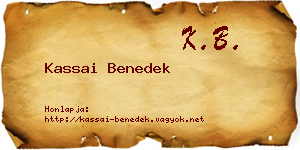 Kassai Benedek névjegykártya