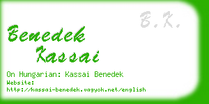 benedek kassai business card